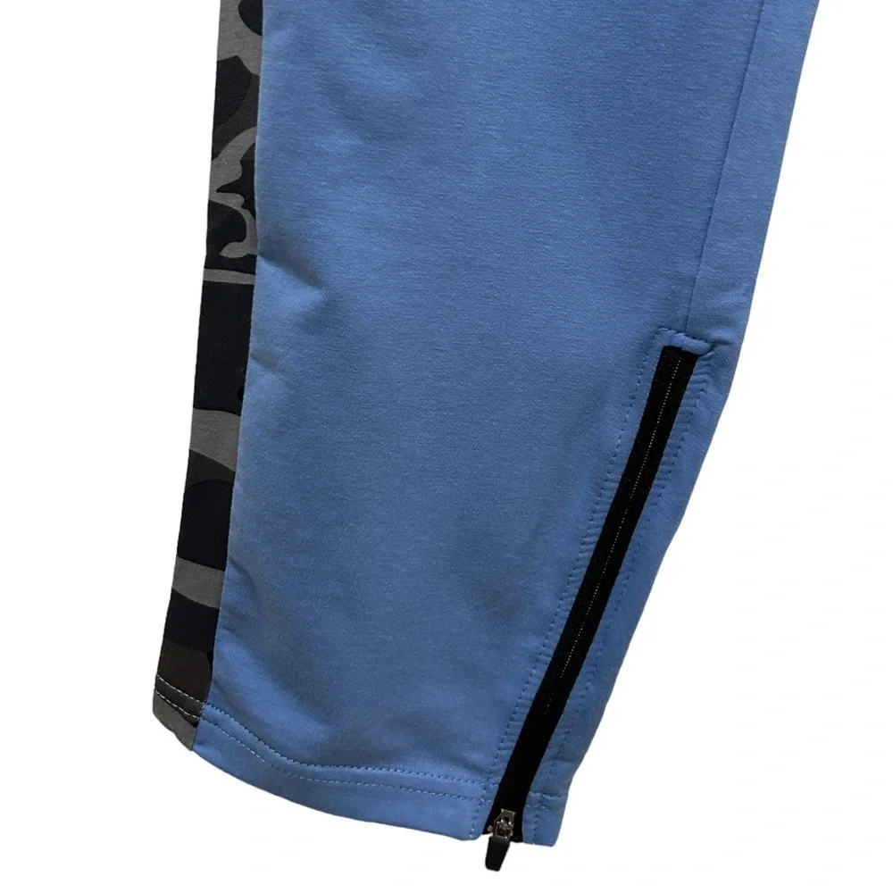 Aimpact Men’s Joggers Blue/Blk Camo Zip Leg Joggers Size-Small NWT